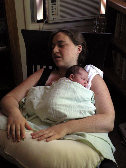 Sleeping in the rocking chair